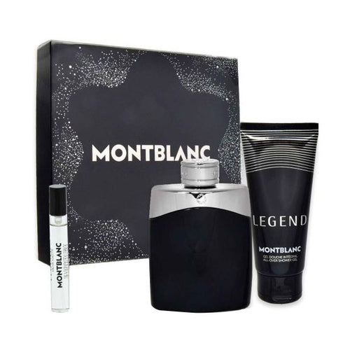 Mont Blanc Legend Edt 100ml + Edt 7.5ml + Shower Gel 100ml Gift Set For Men