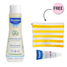 Load image into Gallery viewer, Mustela Gentle Baby Shampoo 200ml + Free Mustela Vitamin Barrier 10ml &amp; Pouch