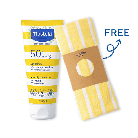 Mustela Sun Very High Protection Sun Lotion Spf50+ 100ml + Free Towel