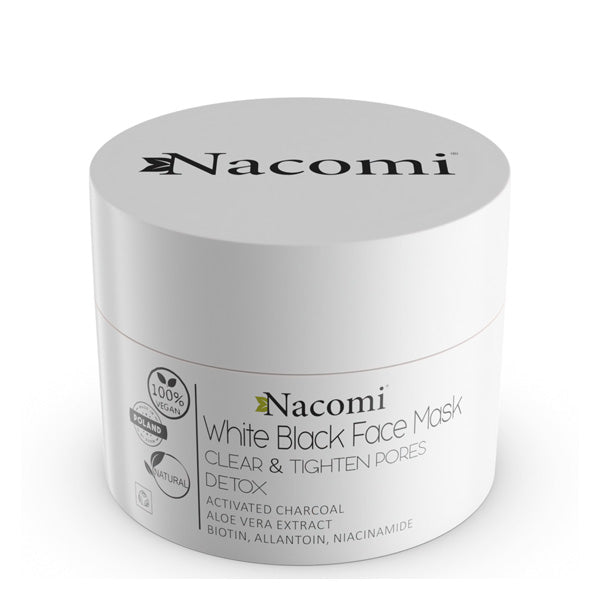NACOMI WHITE&BLACK FACE MASK - DEEP CLEANSING, PURIFYING, DETOXIFYING 50ML