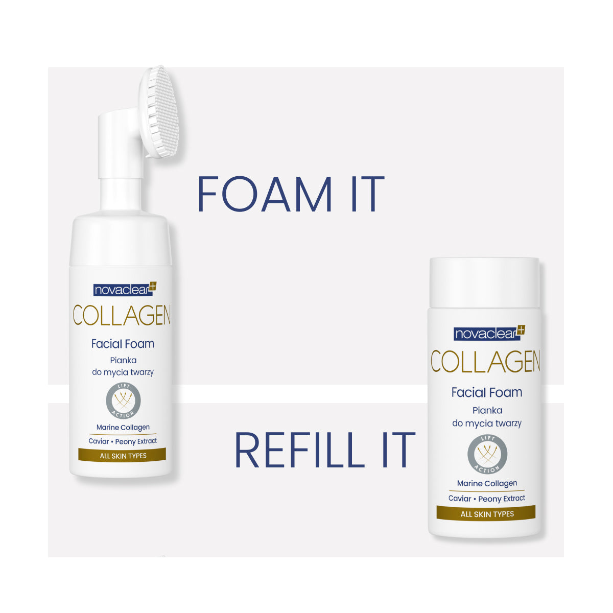 Novaclear Collagen Facial Foam 100ml + Facial Foam Refill 100ml Novaclear Collagen Facial Foam 100ml + Facial Foam Refill 100ml