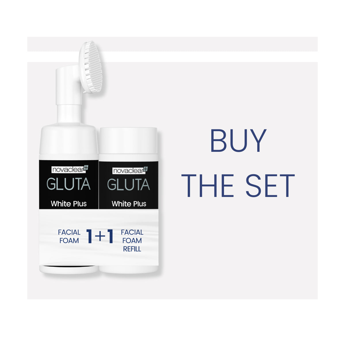 Novaclear Gluta White Plus Facial Foam 100ml + Facial Foam Refill 100ml Novaclear Gluta White Plus Facial Foam 100ml + Facial Foam Refill 100ml