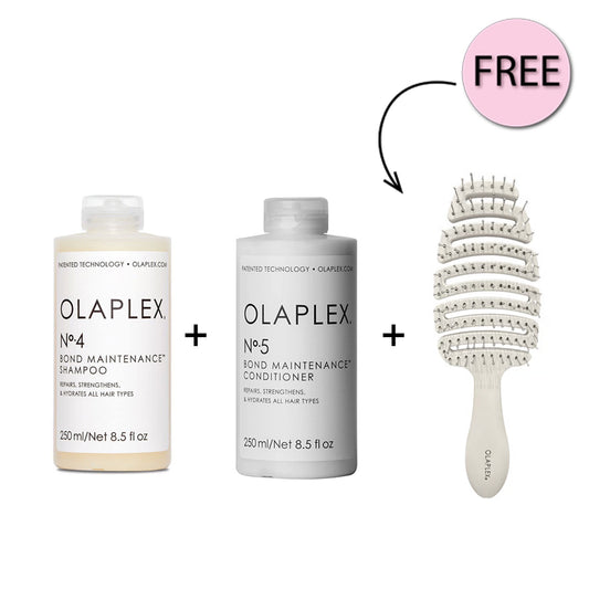 Olaplex Nº.5 Bond Maintenance Conditioner 250ml + Olaplex Nº.4 Bond Maintenance Shampoo 250ml + Free Olaplex Brush