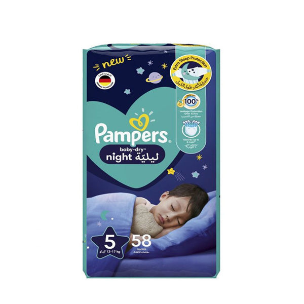 PAMPERS NIGHT 5 58 DIAPERS