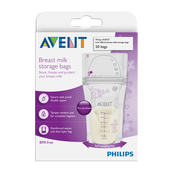 PHILIPS AVENT BREAST MILK BAGS 6OZ/180ML