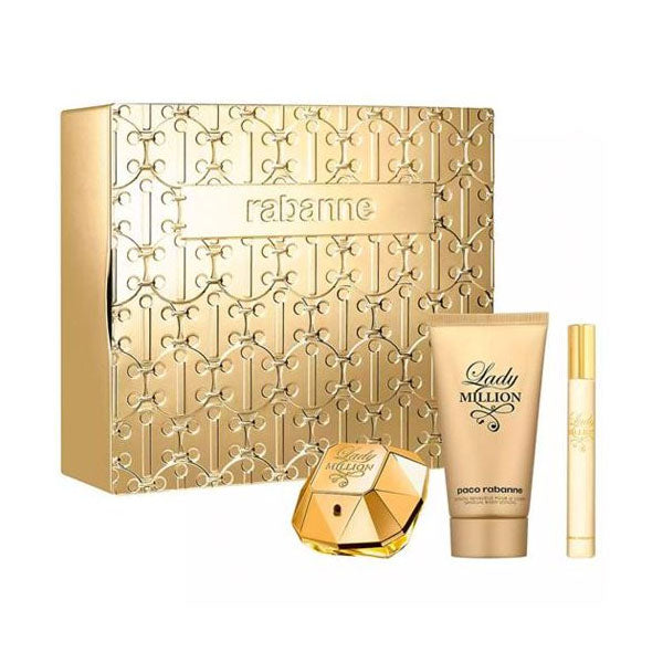 Paco Rabanne Lady Million Edp 80ml + Edp 10ml + Body Lotion 100 Gift Set For Women