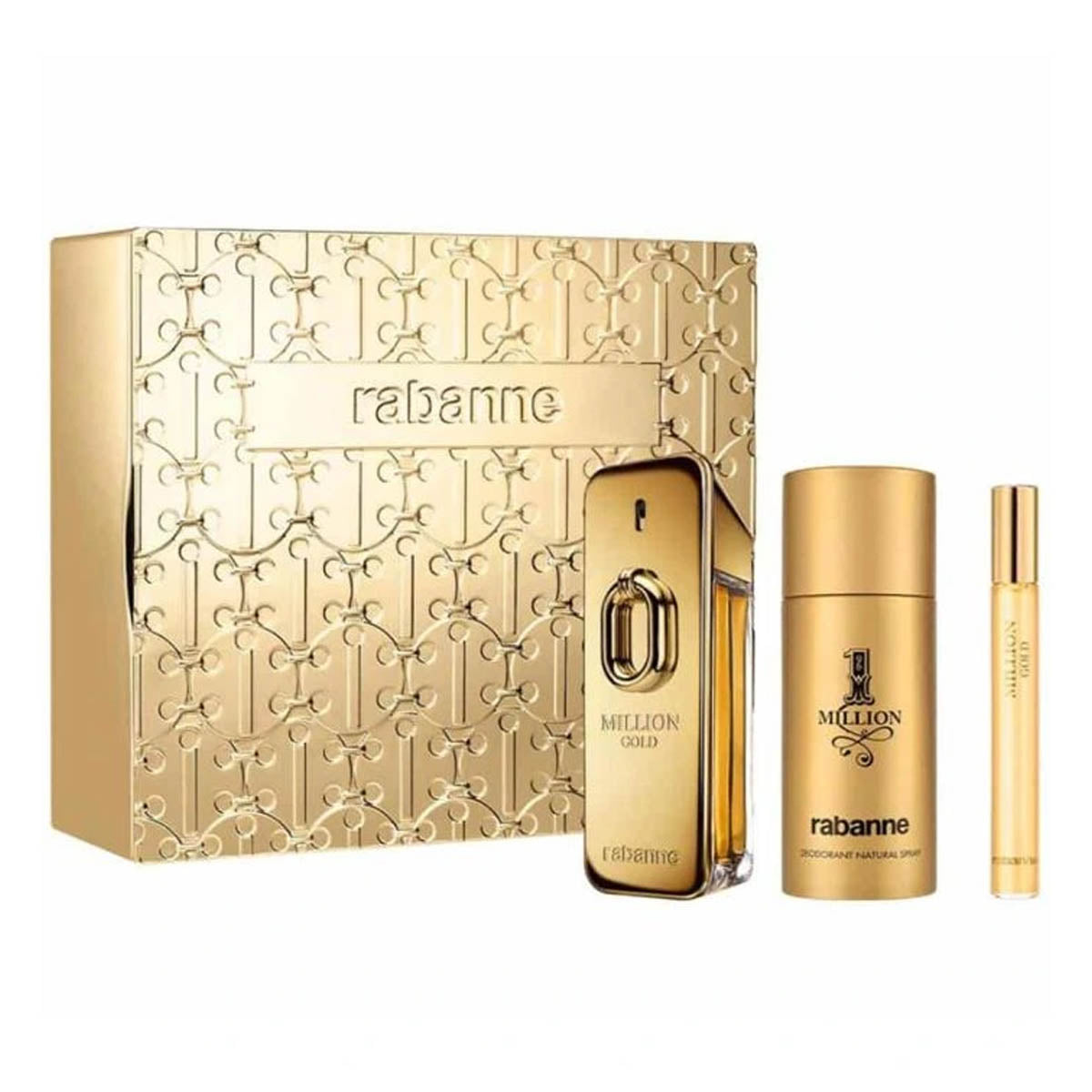 Paco Rabanne Million Gold Intense Edp 100ml + Edp 10ml + Deodorant 150ml Gift Set For Men