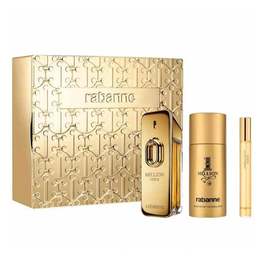 Paco Rabanne Million Gold Intense Edp 100ml + Edp 10ml + Deodorant 150ml Gift Set For Men