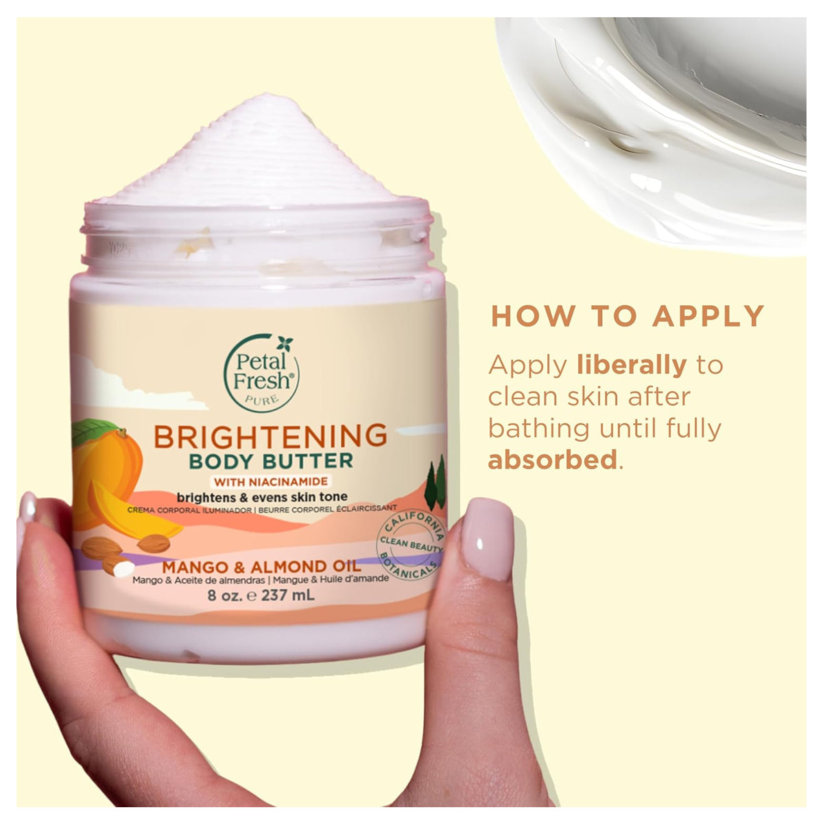 Petal Fresh Brightening Mango & Almond Oil Body Butter with Niacinamide 237ml