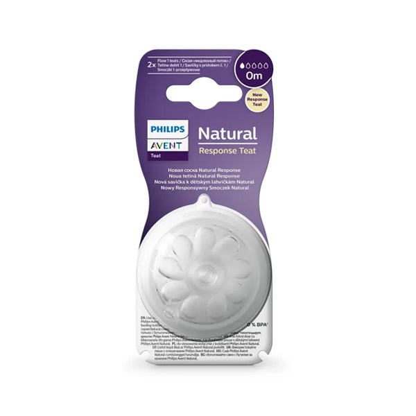 Philips Avent Natural Response Nipple 1 Flow 2pack 0m