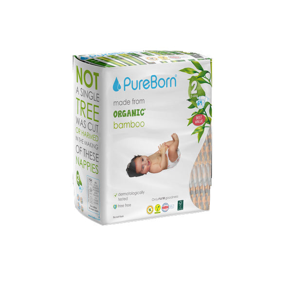 Pureborn 2 Small Value Pack 3-6 Kg 64 Diaper