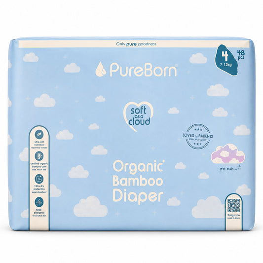  Pureborn Nappies Double Pack Size L-4 (48) Diaper