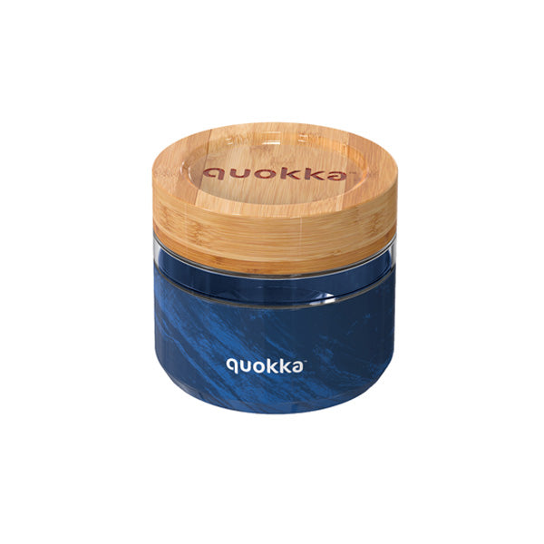 Quokka Glass Food Jar With Silicone Cover Deli Wood Grain 