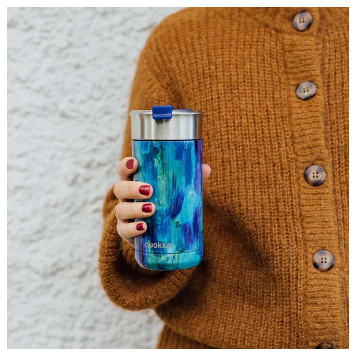 Quokka Thermal Stainless Steel Tumbler - Boost Blue Paint 400 Ml