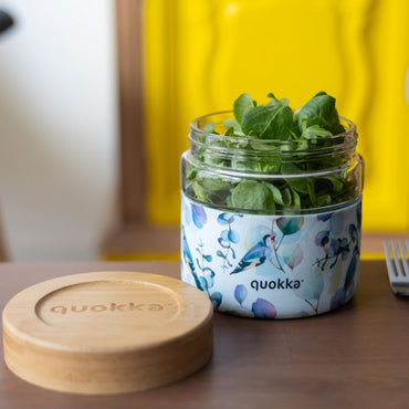 Quokka Glass Food Jar With Silicone Cover Deli Blue Nature