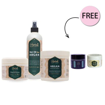 Raghad Organics Hair Package + Free Hammam Soap 50ml & Argan Treatment 50ml