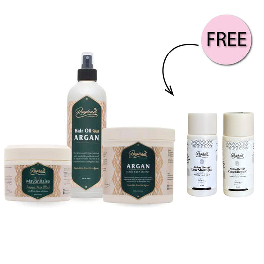 Raghad Organics Hair Package + Free Amino Shampoo 15ml + Free Amino Conditioner 15ml