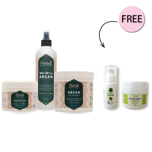 Raghad Organics Hair Package  + Free Hydrasource Shampoo 15ml + Free Avocado Milk & Manuka Honey Mask 50ml