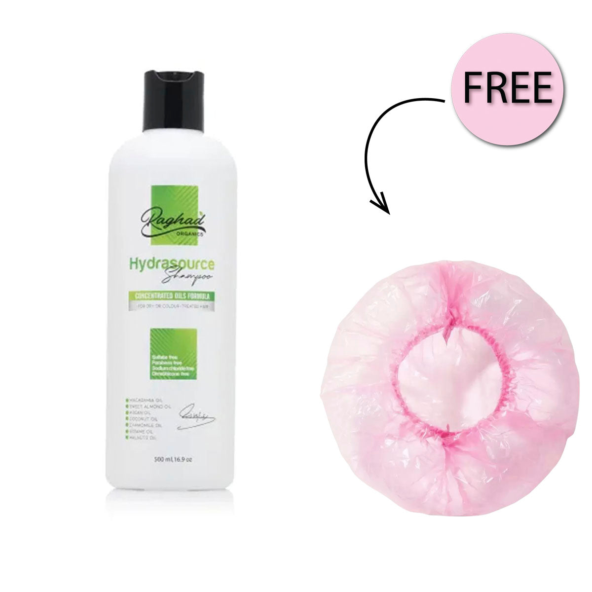 Raghad Organics Hydrasource Shampoo 500ml +  Free Cap