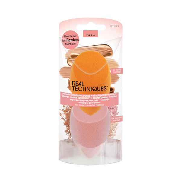 إسفنجة Real Techniques Miracle Complexion + إسفنجة Miracle Powder إسفنجة Real Techniques Miracle Complexion + إسفنجة Miracle Powder