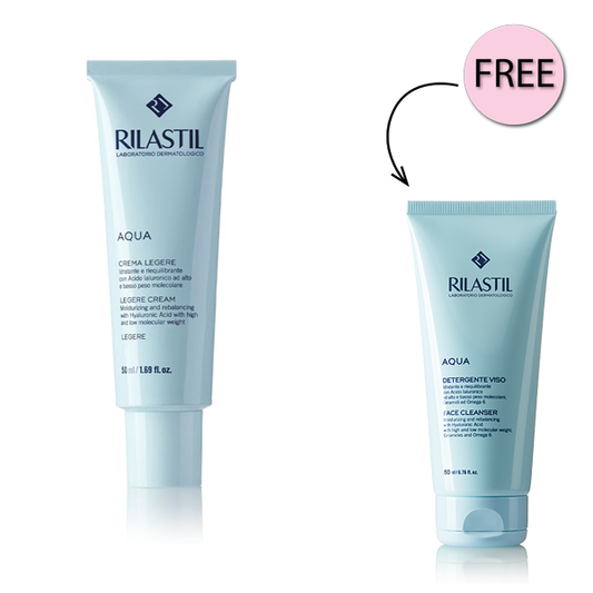Rilastil Aqua Legere Cream 50ml + Free Rilastil Aqua Cleanser 50 Ml