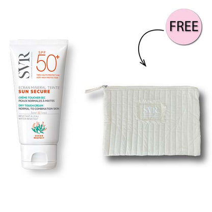 Svr Sun Secure Ecran Mineral Tinted 60ml + Free Svr Pouch