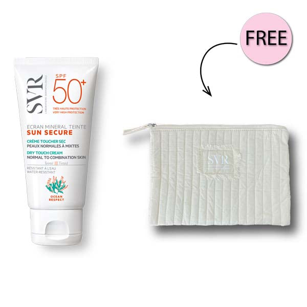 SVR SUN SECURE ECRAN MINERAL TINTED 60ML + FREE SVR POUCH