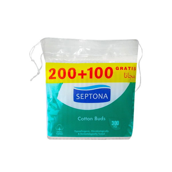 Septona Cotton Buds ( 200pcs)+100 Plastic Bag With String