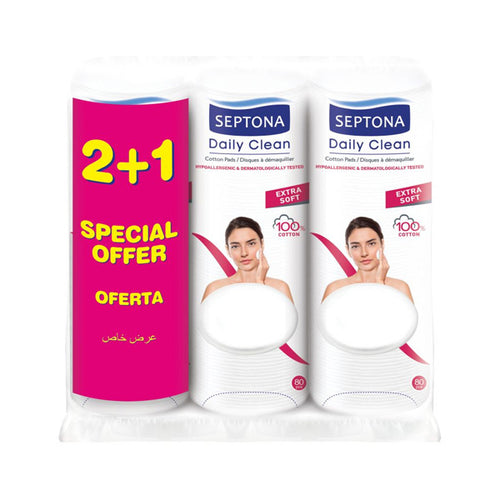Septona Cotton Pads In A Plastic Bag Promo 80 Pcs (2+1)