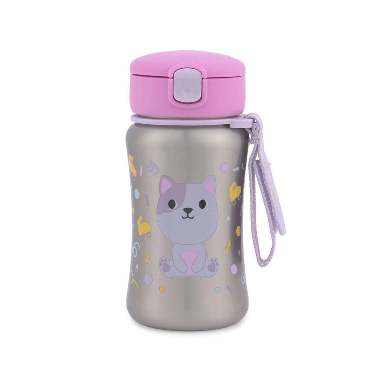 Skip Hop Besties Squad Stainless Steel Straw Bottle - Cat