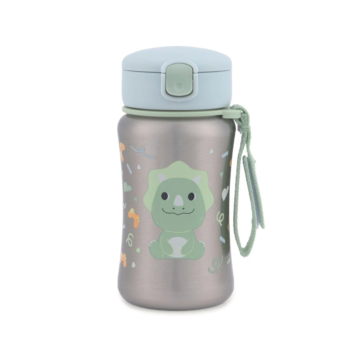 Skip Hop Besties Squad Stainless Steel Straw Bottle - Dino