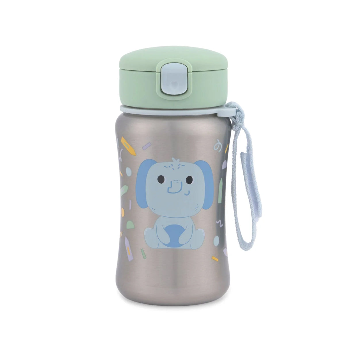 Skip Hop Besties Squad Stainless Steel Straw Bottle - Elephant