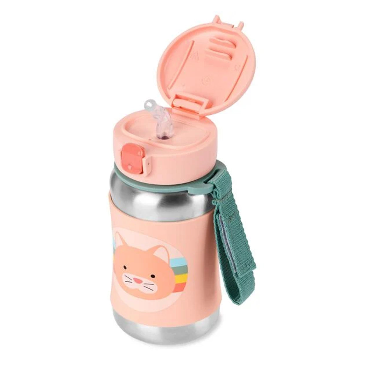 Skip Hop Zoo Stainless Steel Insulated Water Straw Bottle - Cat Skip Hop Zoo Stainless Steel Insulated Water Straw Bottle - Cat