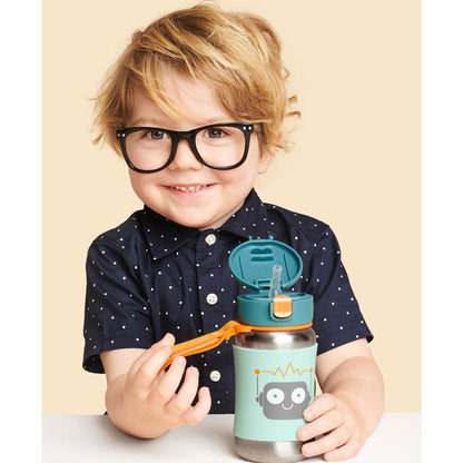 Skip Hop Spark Style Stainless Steel  Straw Bottle - Robot