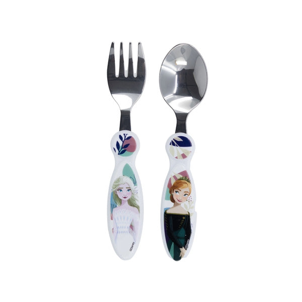 Stor 2 Pcs Elliptical Metallic Cutlery Set Frozen Trust The Journey