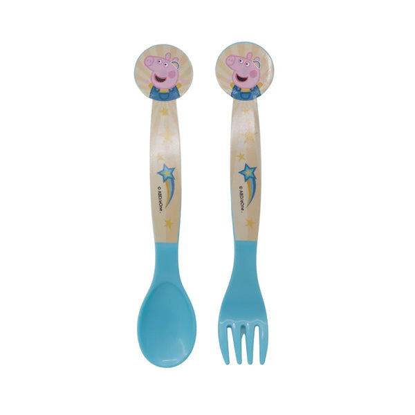 Stor 2 Pcs Pp Cutlery Set In Polybag Peppa Pig Kindness Counts