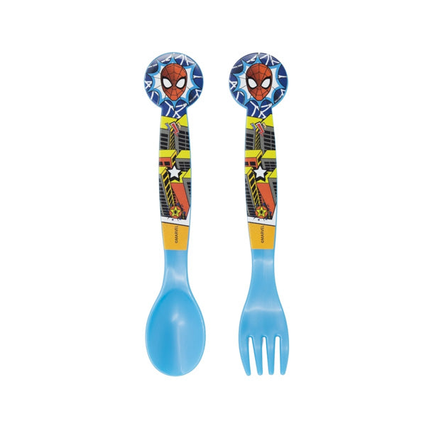 Stor 2 Pcs Pp Cutlery Set In Polybag Spiderman Midnight Flyer