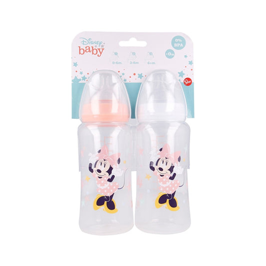 Stor Baby 2 Pcs Set Wideneck Bottle Silicone Teat 3 Positions Minnie Indigo Dreams 360ml