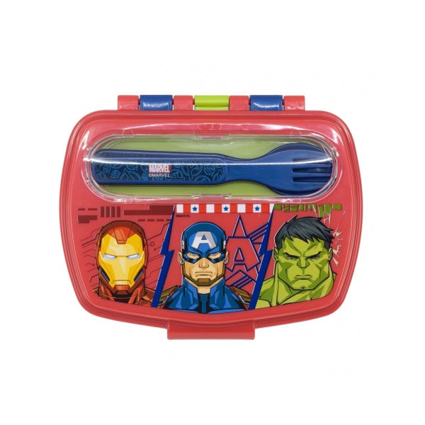 Stor Funny Sandwich Box With Cutlery Avengers Invincible Force