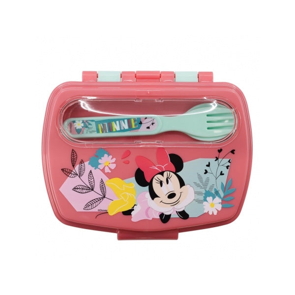 Stor Funny Sandwich Box With Cutlery Minnie Mouse Being More Minnie