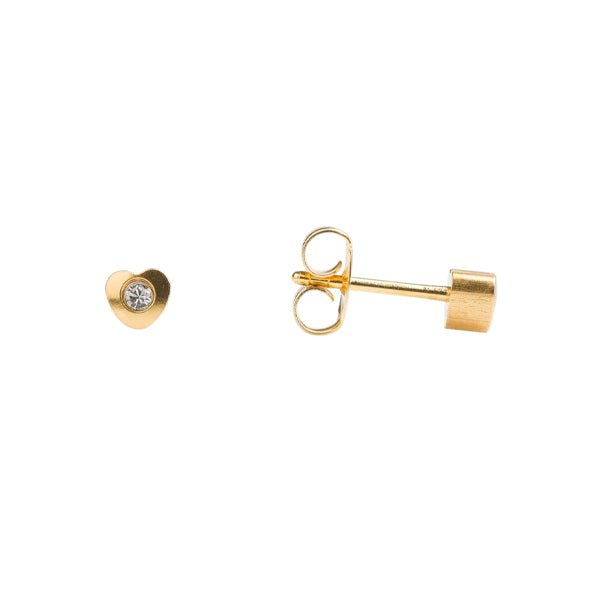 Studex Gold Plated Heartlite With April Crystal Ear Piercing Stud