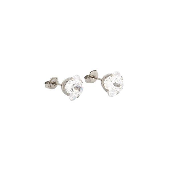 Studex Sensitive Princess Cut Stud Earrings, 4mm