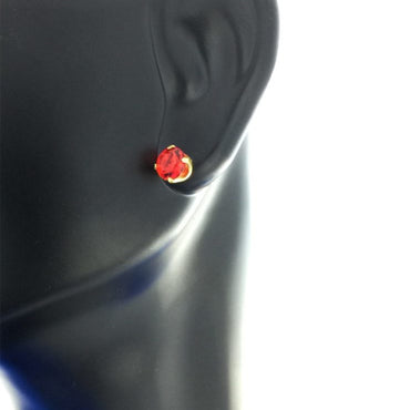Studex Gold Plated Jul Ruby Stud Earrings, 5mm