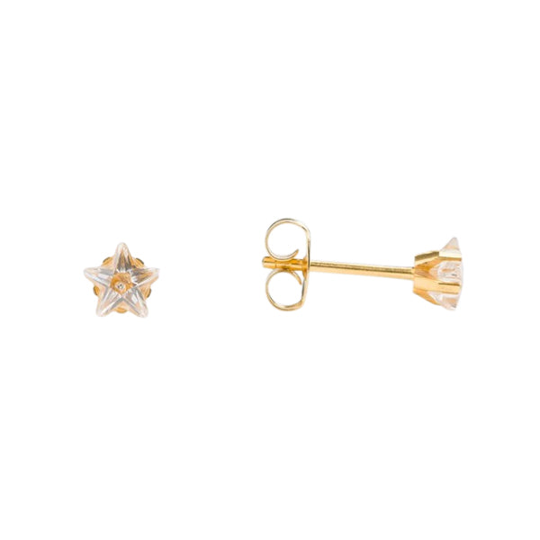 Studex Sensitive Star Cut Cubic Zirconia Stud Earrings 5mm