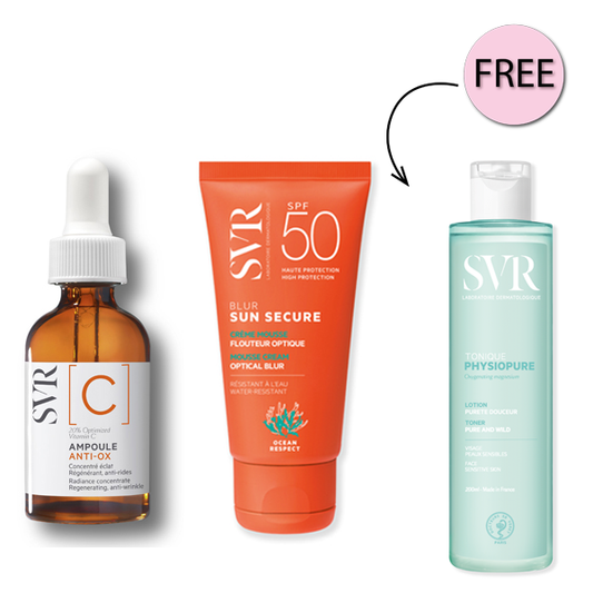 Svr Ampoule ( C )  +  Svr Sun Secure Blur Spf50+ + Free Physiopure Tonique