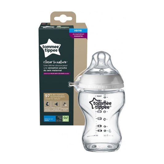 TOMMEE TIPPEE  CTN GLASS 1X 250ML BTL NE AR SCAN