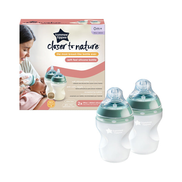 TOMMEE TIPPEE  CTN 2X260ML SOFT FEEL SILICON