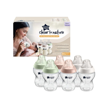 TOMMEE TIPPEE CTN 6X 260ML CLEAR PASTEL 