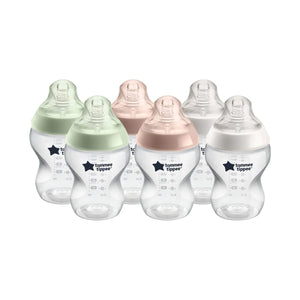 Tommee Tippee Closer To Nature 6x 260ml Clear Pastel