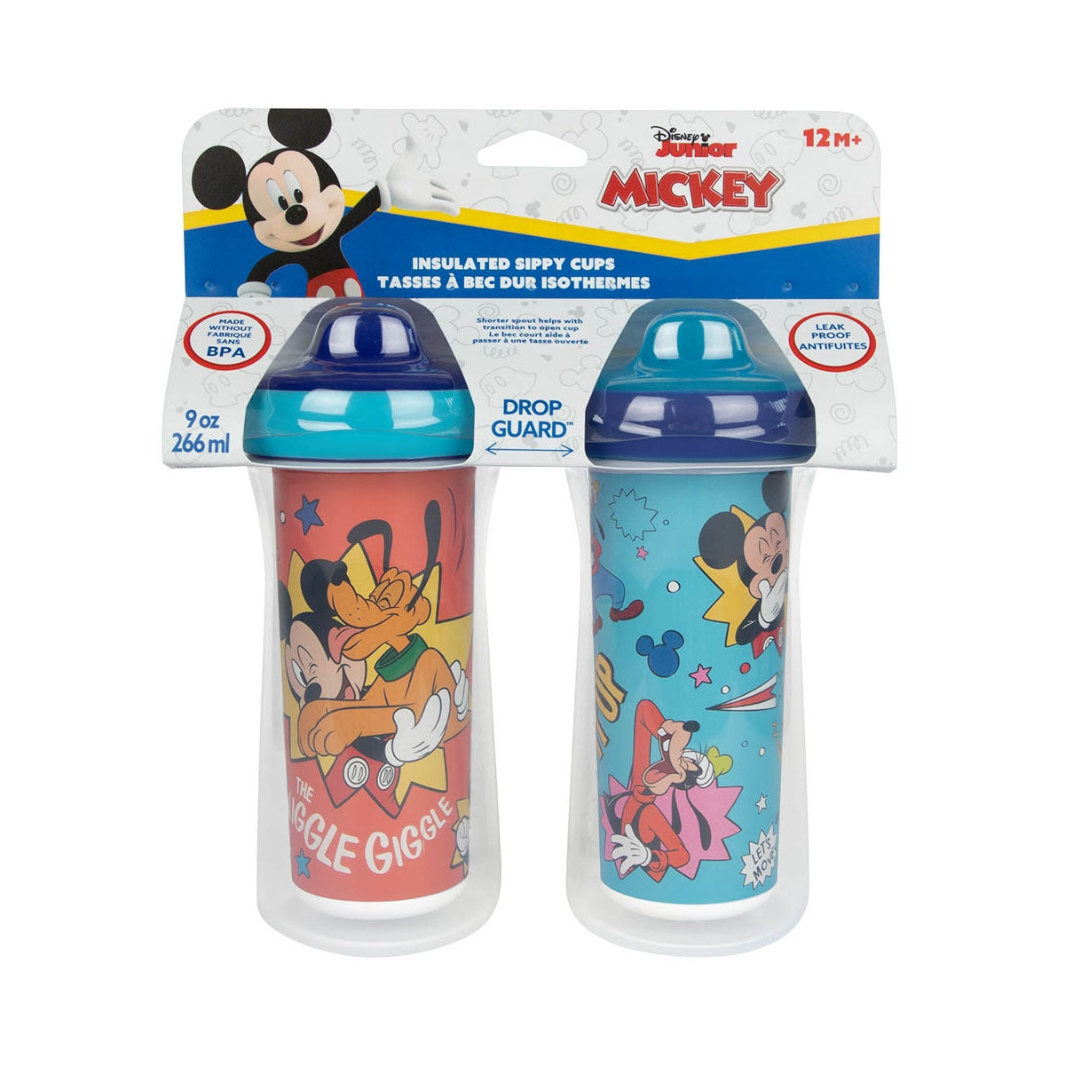 The First Year Disney Mickey Mouse Insulated Sippy Cup, 9 Oz — 2 Pack